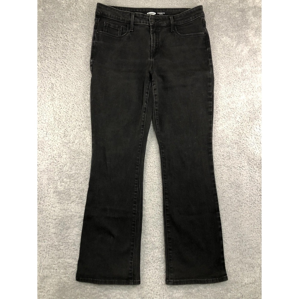 Old Navy Jeans Womens Size 12 Short (32x29) Black Kicker Bootcut Mid Rise Denim